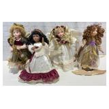 Porcelain Angel Doll Group of Four