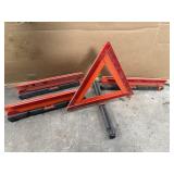 Reflective Road Warning Safety Triangles Lot of 4