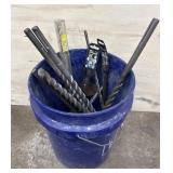 Rotary Hammer Bits & Chisels In Blue Bucket