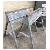 Metal Folding Sawhorses Pair