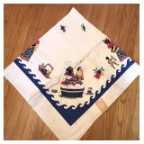 Americana 1940's Folk Art Table Linen