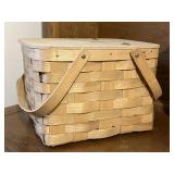 Peterboro Basket Co Woven Wood Pie Picnic Basket