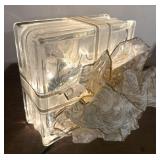 Lighted Glass Block With Ribbon
