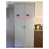 Tall Metal Storage Cabinet Gray