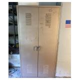 Vented Metal Storage Cabinet Brown