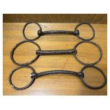 Antique Iron Horse Bits Farm Set of Three