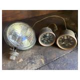Vintage Headlight & Bombardier Gauges Trio