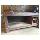 Sturdy Wood Workbench Vintage Restoration Piece