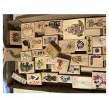 Wood & Rubber Crafting Stamps Lot of 40