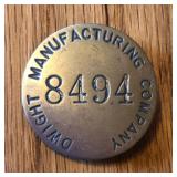 Old Dwight Manufacturing Employee ID Badge