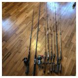 Lot of Mixed Fishing Rods & Reels