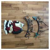 Metal Merry Christmas Santa Christmas Decoration