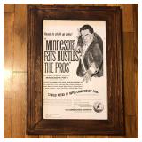 Framed 1967 Minnesota Fats Billiards Promo Ad