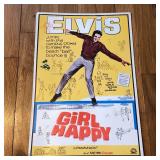 1994 Elvis Girl Happy Metal Movie Poster Sign