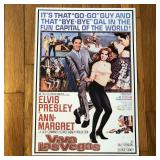 1994 Elvis Viva Las Vegas Metal Movie Poster Sign