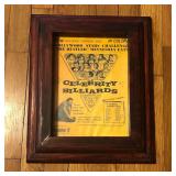 Framed 1970s Celebrity Billiards Minnesota Fats Ad