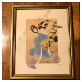 Framed Geisha Girl Art Print by Haruyo