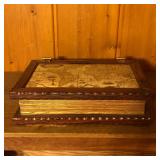 Wooden 'Book' Box with Map of America