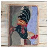 100% Wool Pile Hand Hooked Rooster Rug