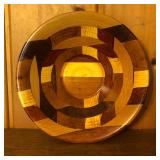 Artist Signed Segmented Wood Serving Bowl