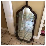 Mirror with Glass Display Shelves