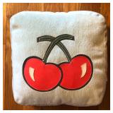 Stuffed Double Cherry Square Pillow