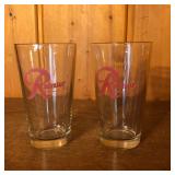 Ranier Mountain Fresh Beer Advertising Glasses