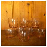 Set of 8 Pink Old Fashion Drink Glasses