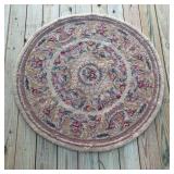 Round Floral Hand Hooked Rug