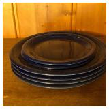 Lot of 6 Blue Dinner Plates