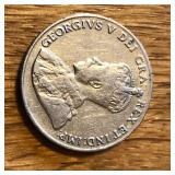 1927 Canada 5 Cent Nickel Coin - Brilliant