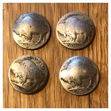 4 Altered Buffalo Nickel Coins