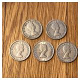 1954, 1958, 1967 UK United Kingdom Six Pence Coins