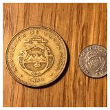 (2) Mixed Costa Rica Coins