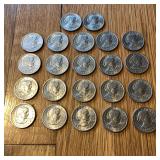 (22) 1979 Susan B Anthony $1 Coins / Wide Rim