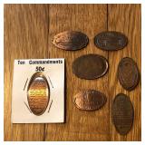 Elongated Souvenir Lincoln Head Penny Coins