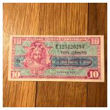 1950s US Ten Cent Military Payment Certificate MPC
