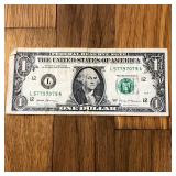 2017 US 1 Dollar Banknote - Fancy Serial Number