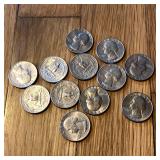 (12) 1980's Washington Quarter Coins
