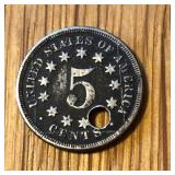 Shield Nickel with Hole