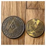 (2) Masonic Tokens