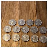 (14) Canada 25 Cent Coins