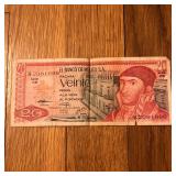 1976 Mexico 20 Pesos Banknote