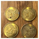 (4) The Pirates House Savannah Souvenir Tokens
