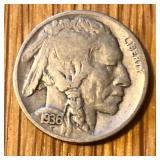 1936 D Buffalo Nickel Coin