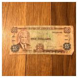 1992 Jamaica Five Dollars Banknote