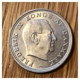 1967 Denmark 1 Krone Coin