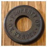 Property of O.K. Vender Amusement Token