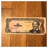 1984 Dominican Republic 1 Peso Banknote