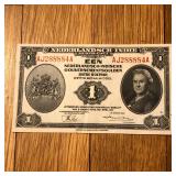 1943 Netherlands East Indies 1 Gulden Banknote